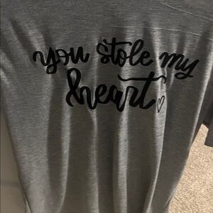 Gray Graphic Tee with Black Text